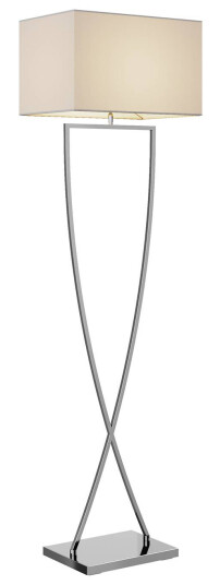 Lucande Evaine gulvlampe krom, hvit skjerm Lucande Evaine gulvlampe krom, hvit skjerm