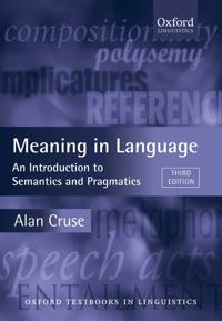 Meaning In Language Av Alan Cruse