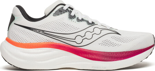 Saucony Men's Ride 19 White/Srimson 40 Saucony Men's Ride 19 White/Srimson 40
