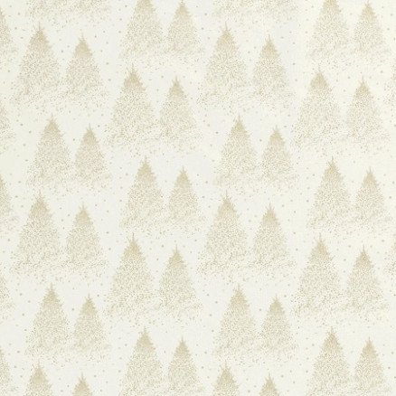 Balsløw Bomullspoplin Stoff 145cm 051 Beige med juletrær