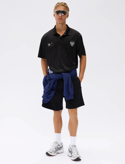 7 DAYS Active Soccer Polo Shirt Black M