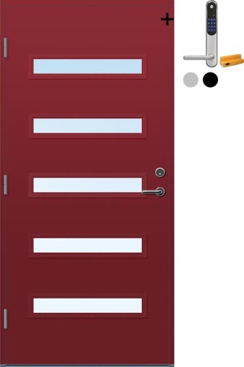 Ytterdør Bygg1 Asker Klarglass med Yale Doorman Classic Home
