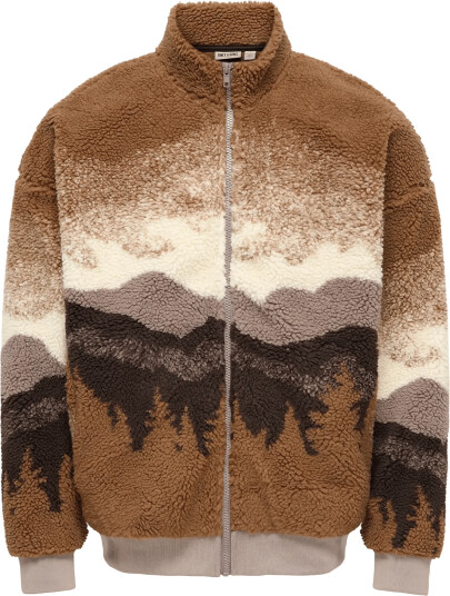 ONLY & SONS Onsadam Life Ovz Sherpa Bomber Sweat Brown XS