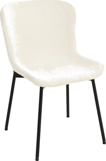 Stol HOME4YOU Manolo Hvit bouclé - Hvit
