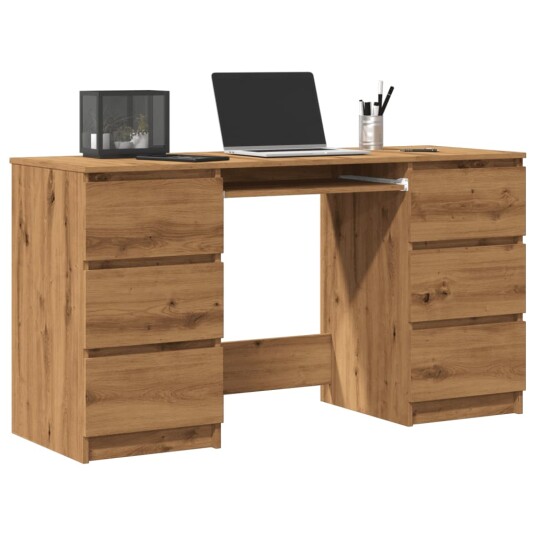 Skrivebord artisan eik 140x50x77 cm konstruert tre Skrivebord artisan eik 140x50x77 cm konstruert tre