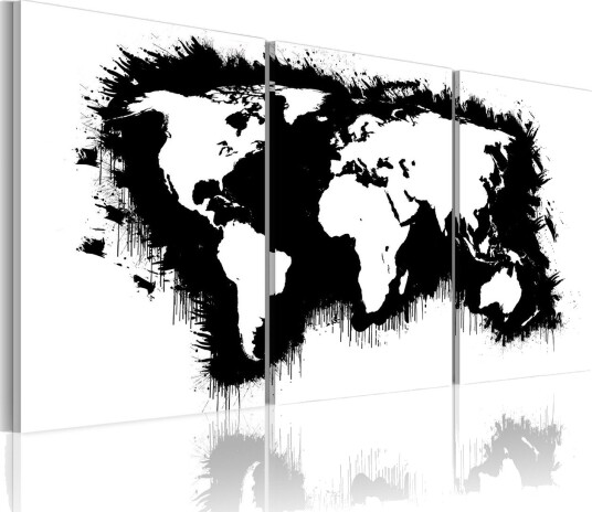 Bilde Verdenskartet Svarthvitt 60x30 Artgeist sp. z o. o.