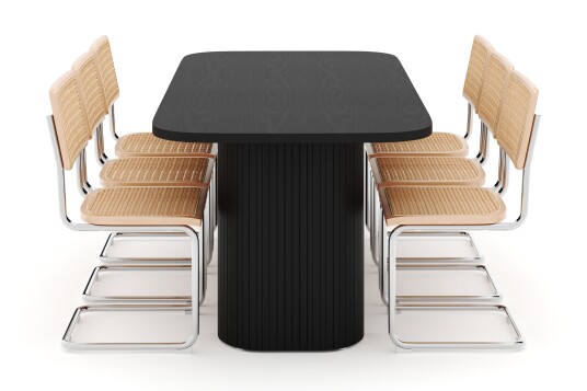 Scandinavian Choice Kopparbo Spisebord 200 cm med 6 stk Build Matstkolar Svart
