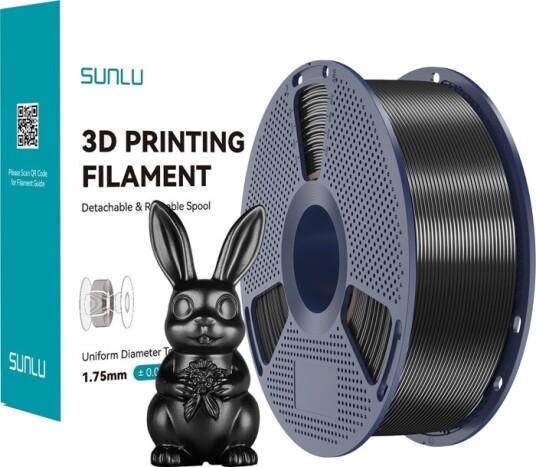 Sunlu Pla+ Silk 1.75Mm 1Kg Filament (Svart)