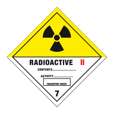 Jo Safety Fareseddel klasse 7B Aluminium 30 x cm Radioaktivt materiale 132307ARR