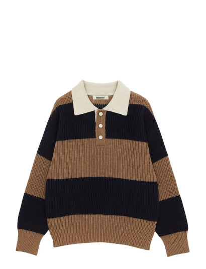 Woodbird Wblotu Striped Polo - Brown - M