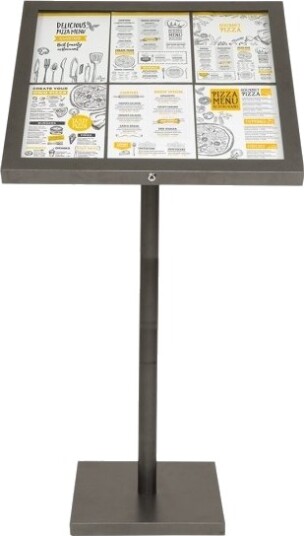 Securit® Coated Steel Led Informationsdisplay 135 Til 6Xa4 Sort   Komplet Kit