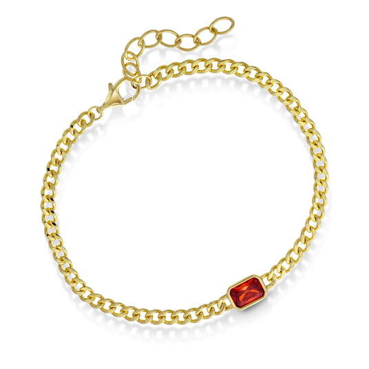 Pan Jewelry, Armbånd i forgylt 925 sølv med orange zirkonia