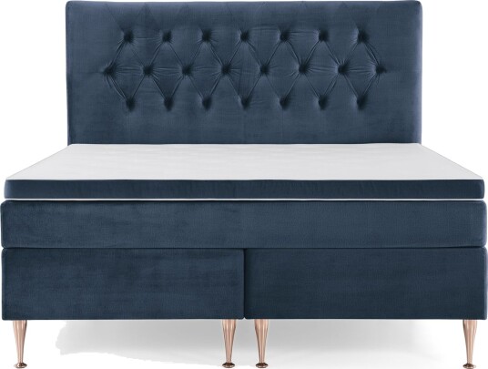 Royal Velvet Komplett Sengepakke 160x200 cMørkeblå Fløyel/Høye Rosében