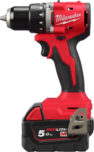 Milwaukee 18v drill i koffert med 2 x 18v 5ah batterier blddrc-502c