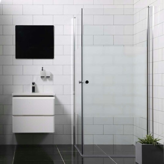 Dusjhjørne Bathlife Allsidig Rett Dør + Rett Dør Delvis Frostet Glass