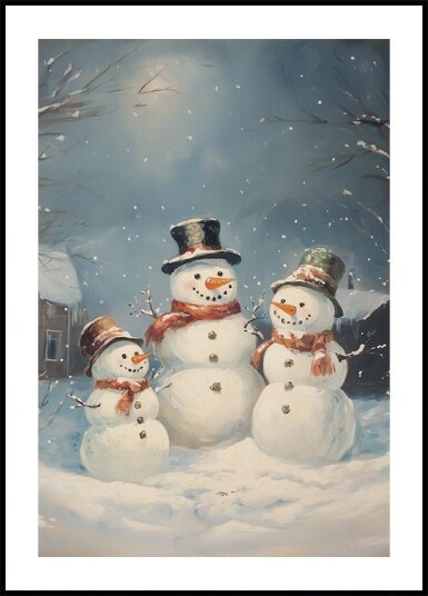 Snowman Family Poster Plakat / 21x30cm