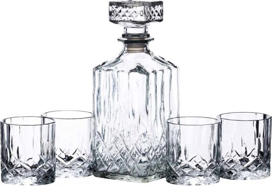 Barcraft Whiskysett Karaffel 900ml + 4 Whiskyglass