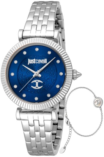 Just Cavalli Dameklokke JC1L266M0015 Set Blå/Stål Ø32 mm