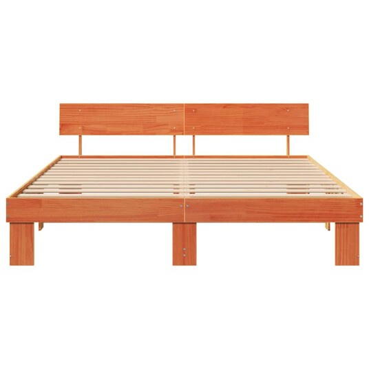 Sengestamme med hodegjerde Voksbrun 180 x 200 cm Furu tre Sengestamme med hodegjerde Voksbrun 180 x 200 cm Furu tre