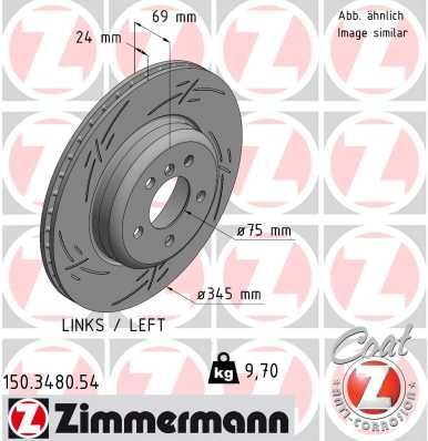 Bremseskive ZIMMERMANN 150.3480.54