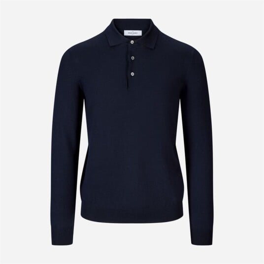 Gran Sasso Tennis Collar Merino - Navy Gran Sasso Tennis Collar Merino - Navy