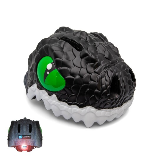 Crazy Safety Black Dragon sykkelhjelm for barn (100201-01-M)
