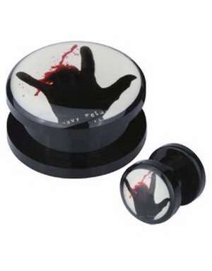 Heavy Metal Svart Piercing Plugg 6 mm