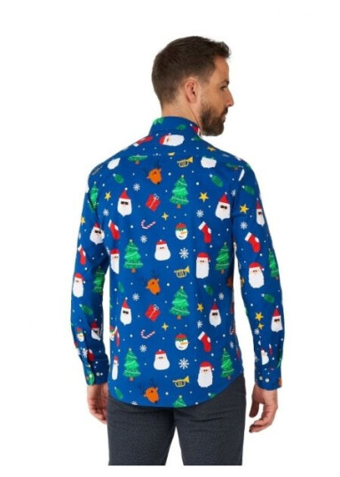 Boland Traciks Juleskjorte Festivity Blue OSSM-1011-4XL Boland Traciks Juleskjorte Festivity Blue OSSM-1011-4XL