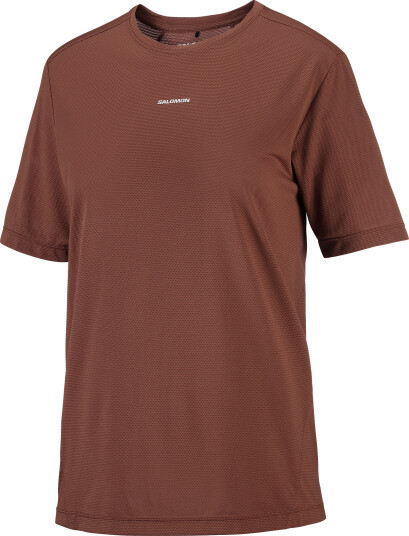 Salomon Women"s Shkout Core Short Sleeve Tee Burnt Umber L