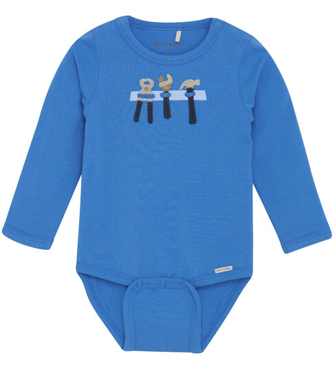 Minymo Body L/æ Regatta m. Trykk 68 Langermet Body Blå 62