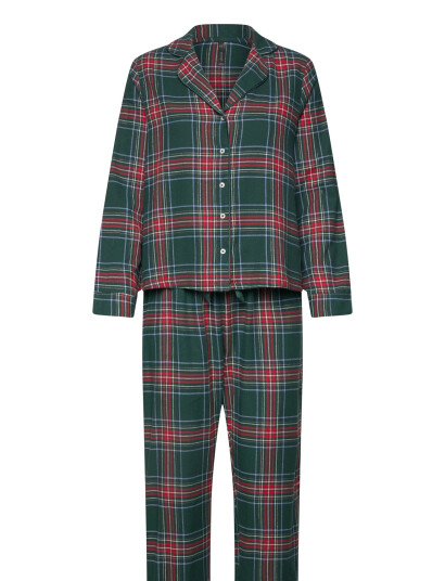 Hunkemöller Pj Ls Flannel Twill Check - Green - XS Hunkemöller Pj Ls Flannel Twill Check - Green - XS