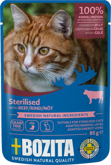 Sterilisert Med Nøtter I Gelé 12 X 85 G Katt Kattefôr Våtfôr Bozita Katt