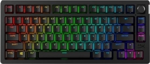 HyperX Alloy Rise 75 Trådløst Mekanisk Gamingtastatur i Svart med RGB Belysning HyperX Alloy Rise 75 Trådløst Mekanisk Gamingtastatur i Svart med RGB Belysning