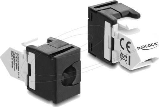 Delock Keystone-Modul Rj45 Hunn Til Lsa Cat.6 45° Vinklet Hunn Uskjermet Svart/Hvit