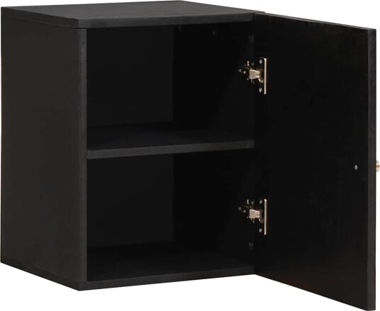  Veggskap Veggmontert Svart 38 x 33 x 48 cm Massiv mango tre