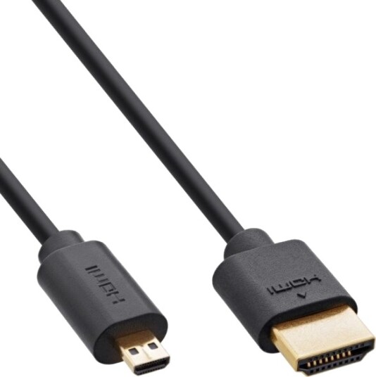 Inline 17933D2 0,5 M Hdmi Type A Standard Hdmi Type D Mikro 3D 48 Gbit/S Sort