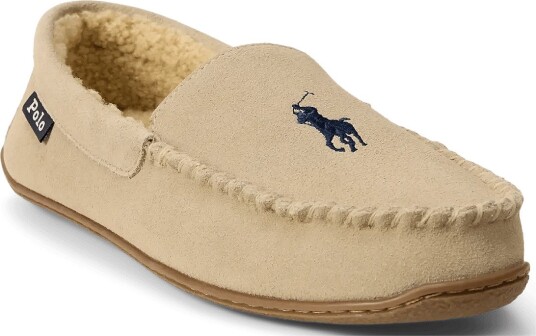 Polo Ralph Lauren Brenan Suede Slipper - KHAKI SUEDE W/ NA - 40