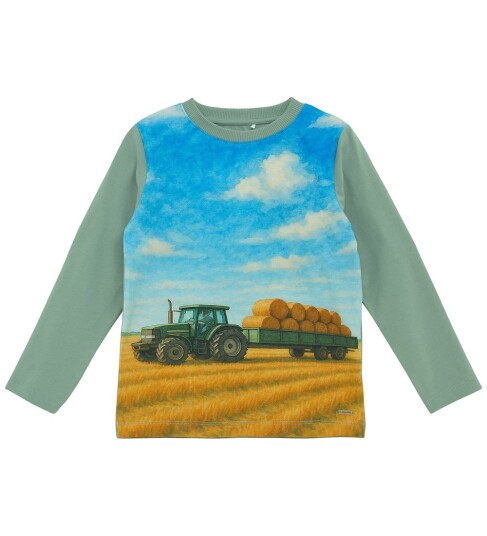 Minymo   Genser Grønn Traktor Lily Pad   98