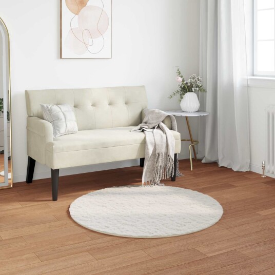 Kunstpels Kanin Teppe Olite Krem Ø 120 cm Polyester