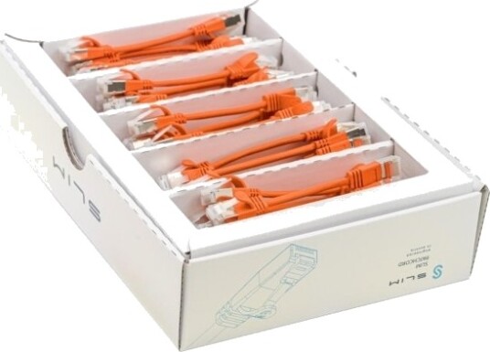 Wirewin Slim Cat6A U/FTP 0.1m oransje 50 pack SLIM LS K6A 0.1 OR 50