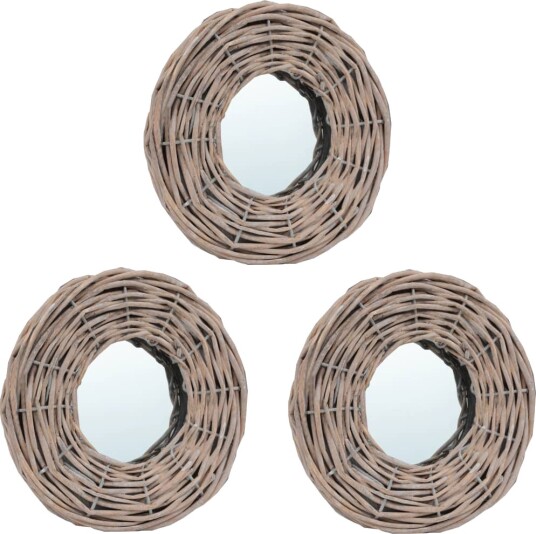 vidaXL Speil 3 stk 15 cm kurvstrå