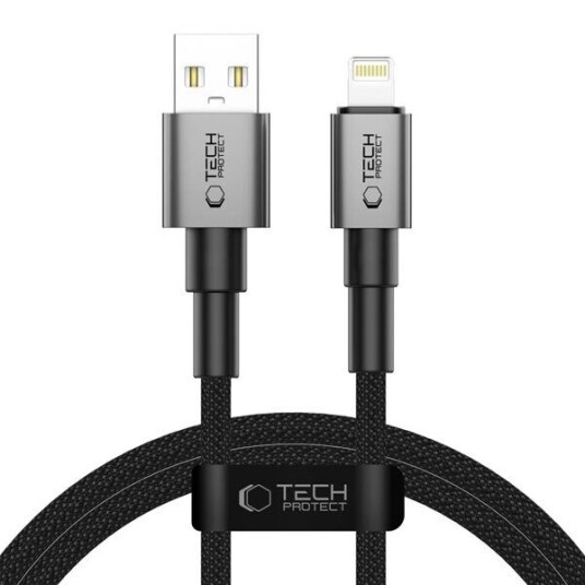 Tech Protect UltraBoost DNA USB A / Lightning kabel 15W/2,4A 100 cm   grå
