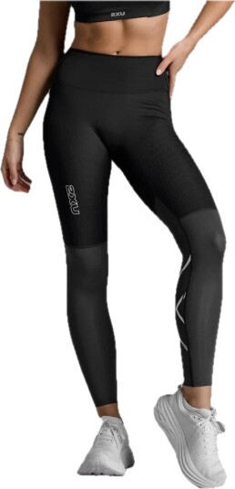 2xu Women"s Light Speed React Hi rise Compression Tights Black/ Black Reflective L