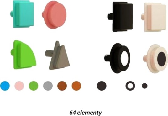 Masterkidz Snorbyggesett Geometriske Figurer 64 Deler Til Stem-Tavler