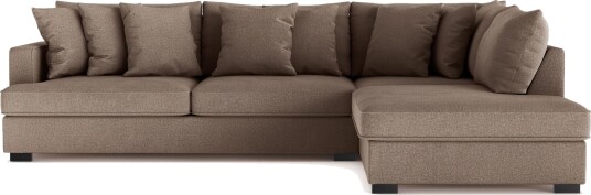 Rossita 4 seters Høyrevendt L formet Dyp Sjeselongsofa i Stoff Brun Rossita 4 seters Høyrevendt L formet Dyp Sjeselongsofa i Stoff Brun