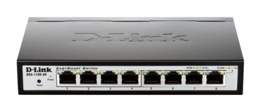 D-Link DGS-1100-08 Administrerbar gigabitswitch 8 porter D-Link DGS-1100-08 Administrerbar gigabitswitch 8 porter
