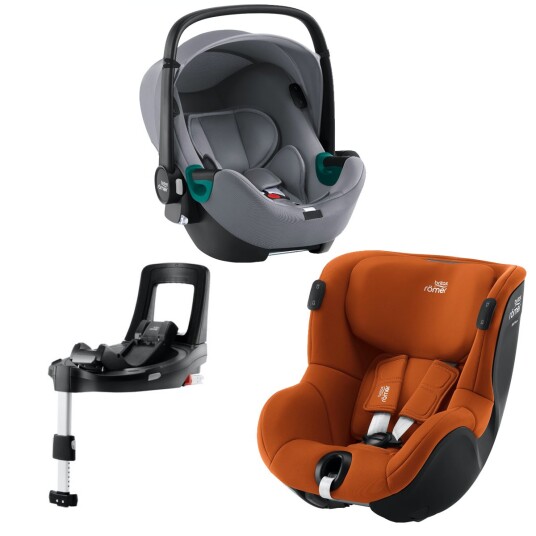 Premium Bilstolpakke Britax BabySafe iSense + Dualfix iSense + iSense Base FrostGrey/Cognac