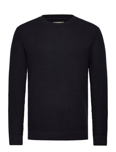 Jack & Jones Jprblubarkley Knit Crew Neck Ch Ln - Navy - XL