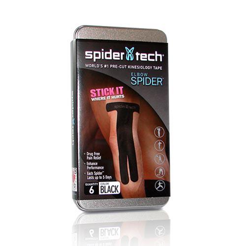 SpiderTech  Kinesiologi Tape Albue 6 Stk   Svart