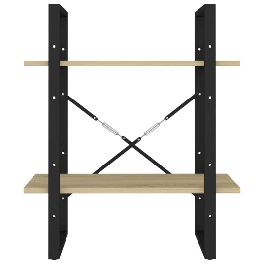 vidaXL Bokhylle 2 niv?er sonoma eik 60x30x70 cm sponplate